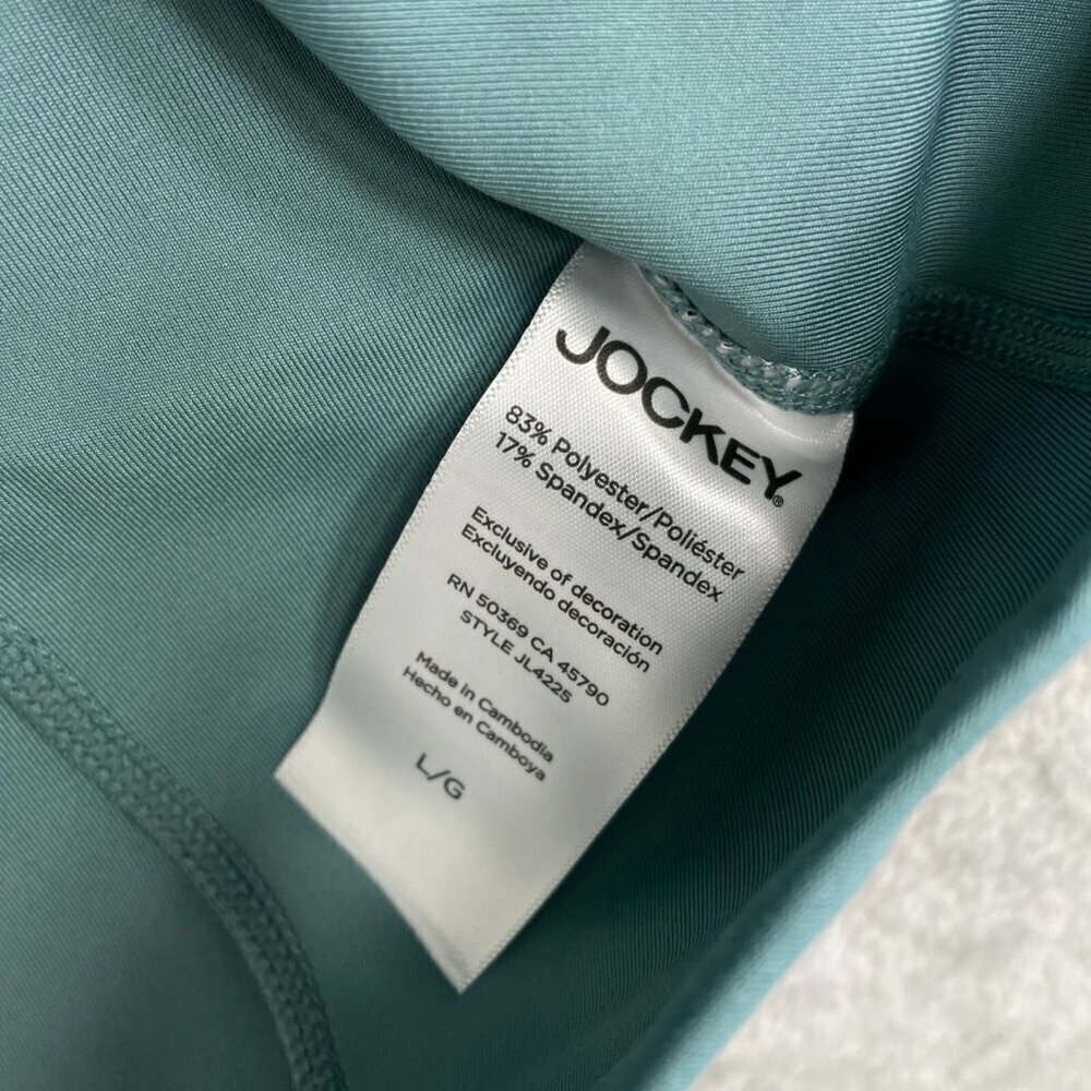 NEW Jockey Women's L Zip-Up Jacket Turquoise Polyester/Spandex Sweatshirt Mock - Picture 6 of 9